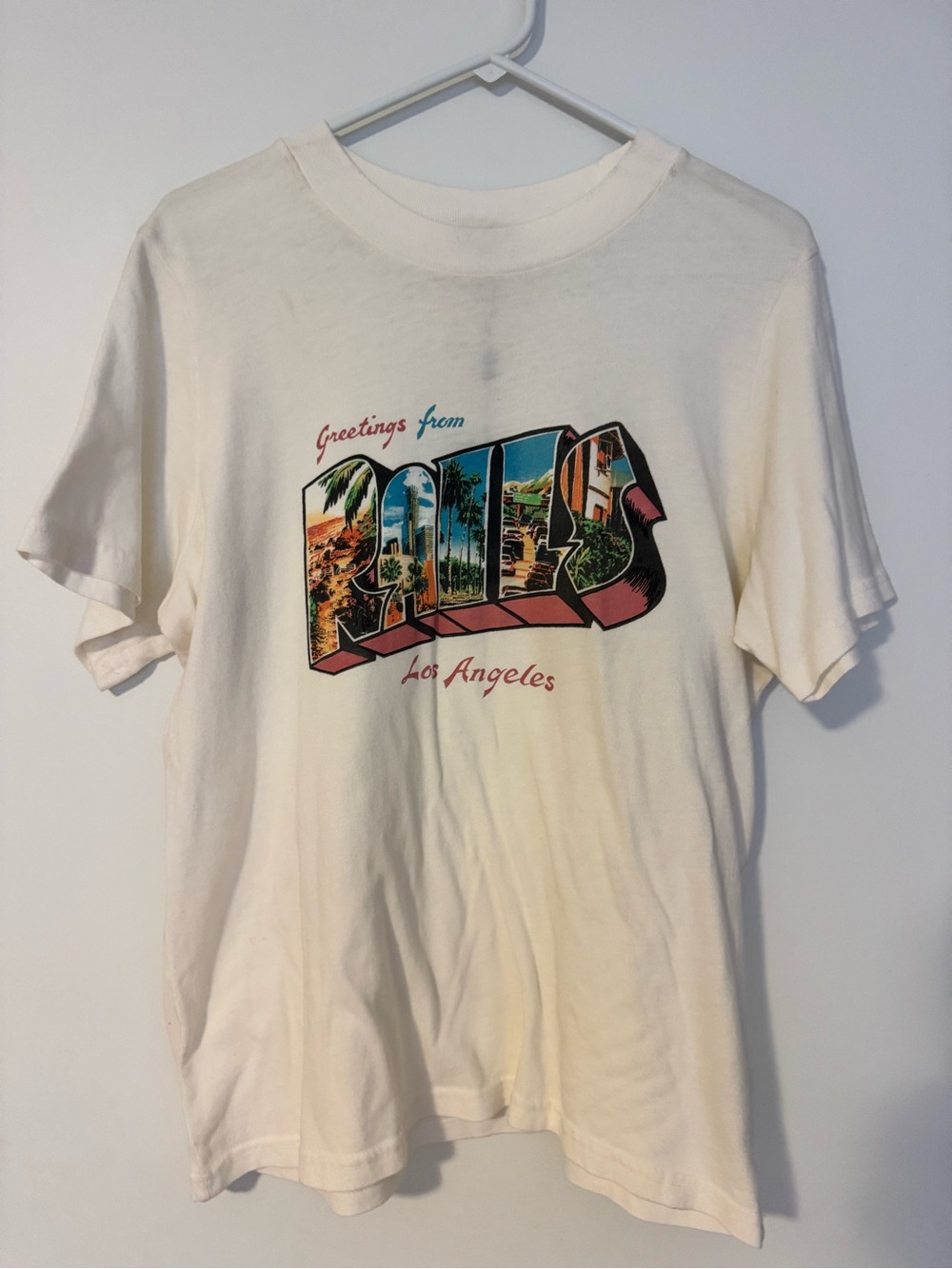 Rails White Graphic 'Los Angeles' Postcard Tee with Multi-Color Print